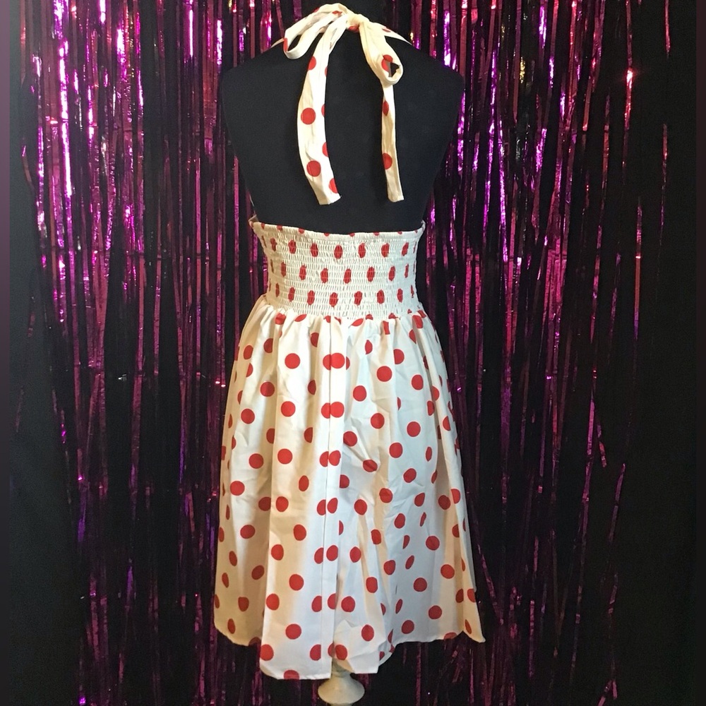 NWOT Retro Red and White Polka Dot Dress - Picture 2 of 3